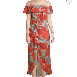 NWT Red Carter Off the Shoulder Floral Dress